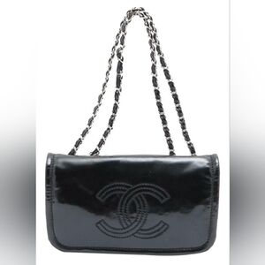 ✨ Chanel Black Patent Leather Crossbody Double Flap Purse ✨